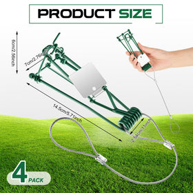 Qualirey gopher trap with chain in green, side view for easy setup