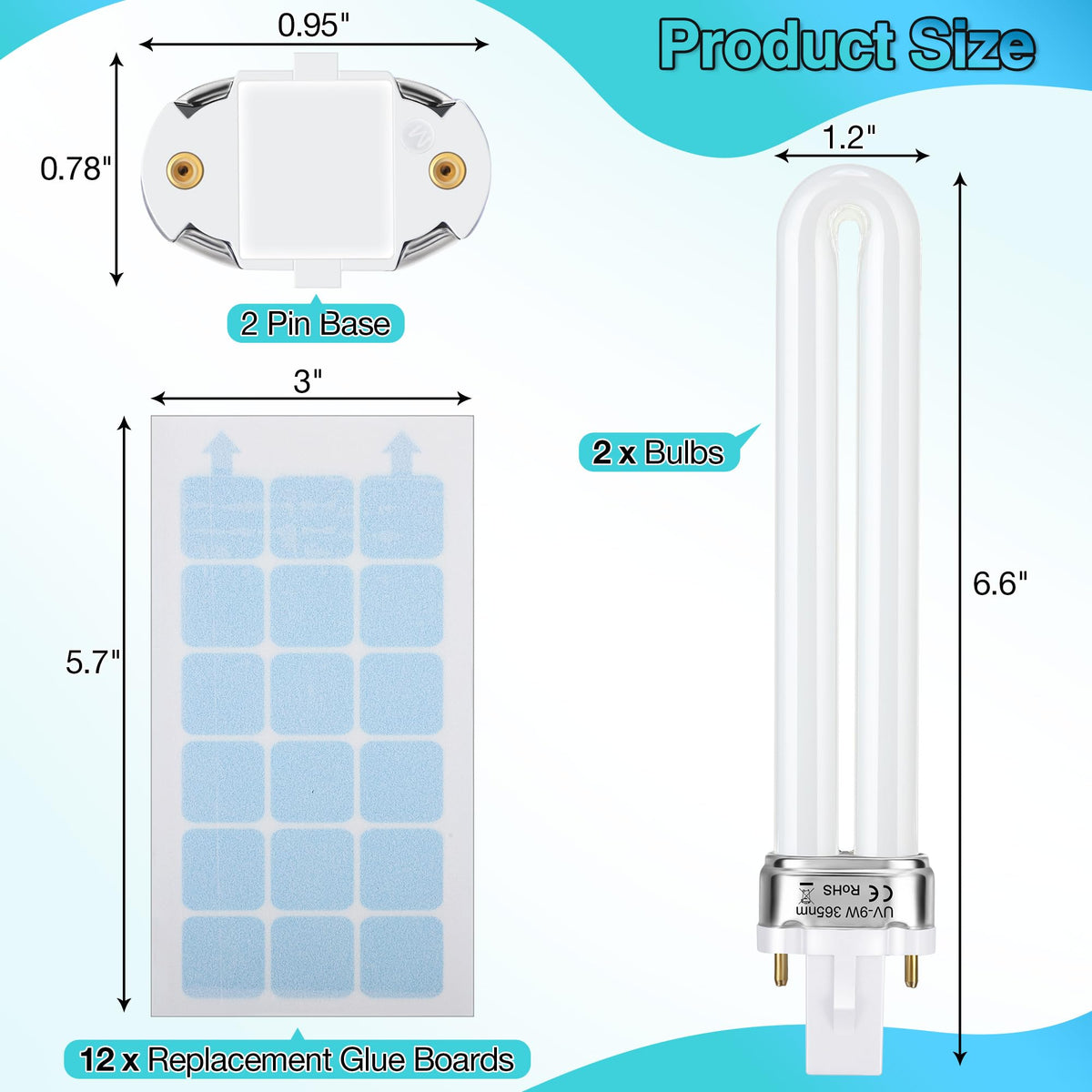 Qualirey GX23 socket bulbs for easy installation.
