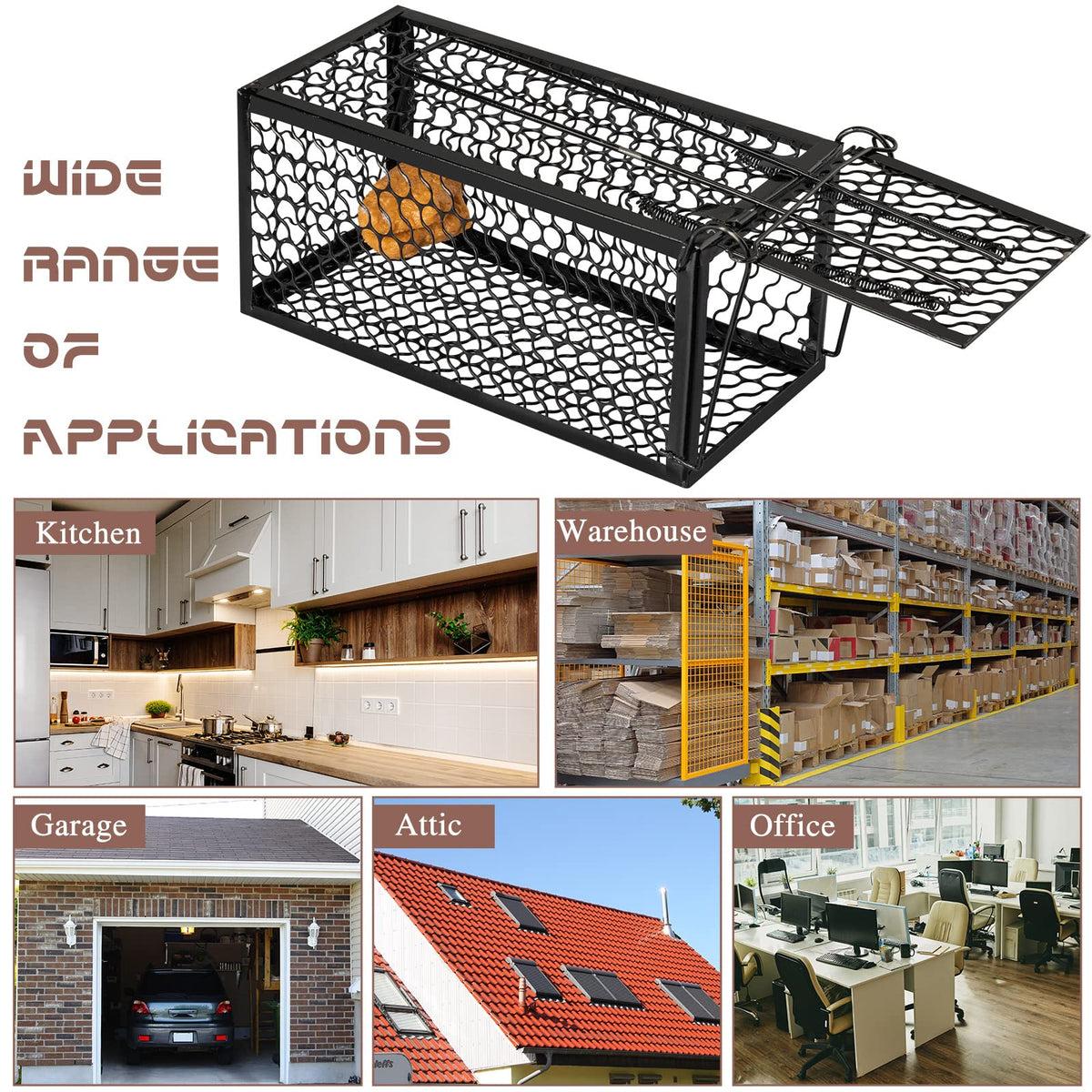Qualirey humane rat trap cage pack image emphasizes 4-pack value.