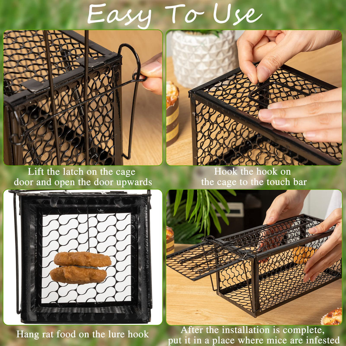 Qualirey humane rat trap cage weather resistant design for outdoor use.