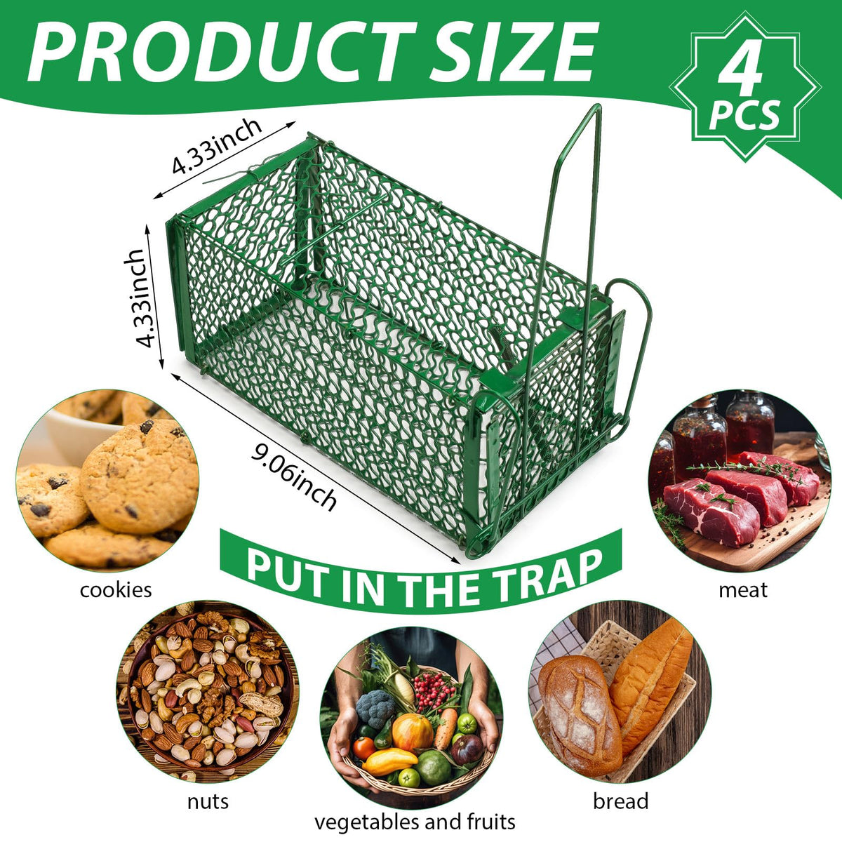 Qualirey green live trap ideal for yard use and discreet placement
