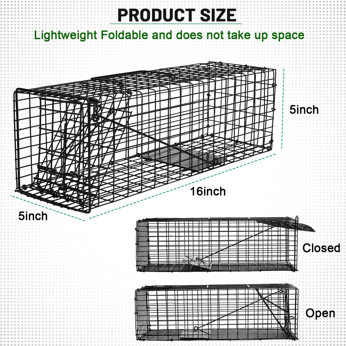 Qualirey humane squirrel trap with carrying handle for safe transport