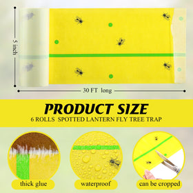 Qualirey large glue trap surface on tree captures pests on contact.