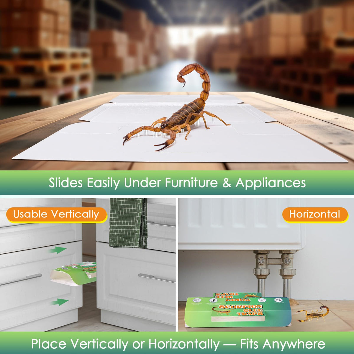 Qualirey light-green color glue trap blends with interiors while attracting pests.