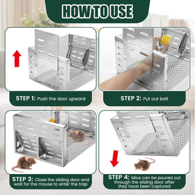 Qualirey live-trap in indoor/outdoor setting demonstrates versatility.