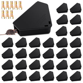 Qualirey lockable triangle mice station for secure bait containment indoors.
