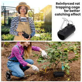 Qualirey mole trap black four-pack shows durable, reusable design.