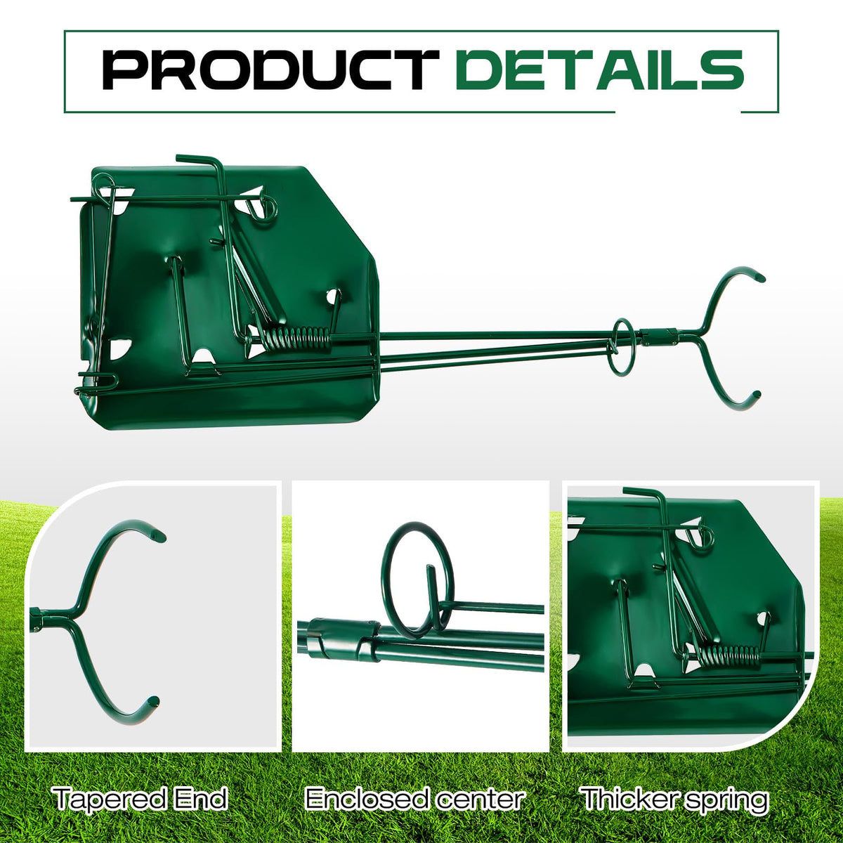 Qualirey mole trap demonstrating simple setup for quick outdoor use