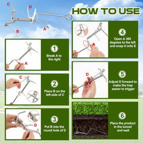 Qualirey mole traps pack of six provides complete garden protection.