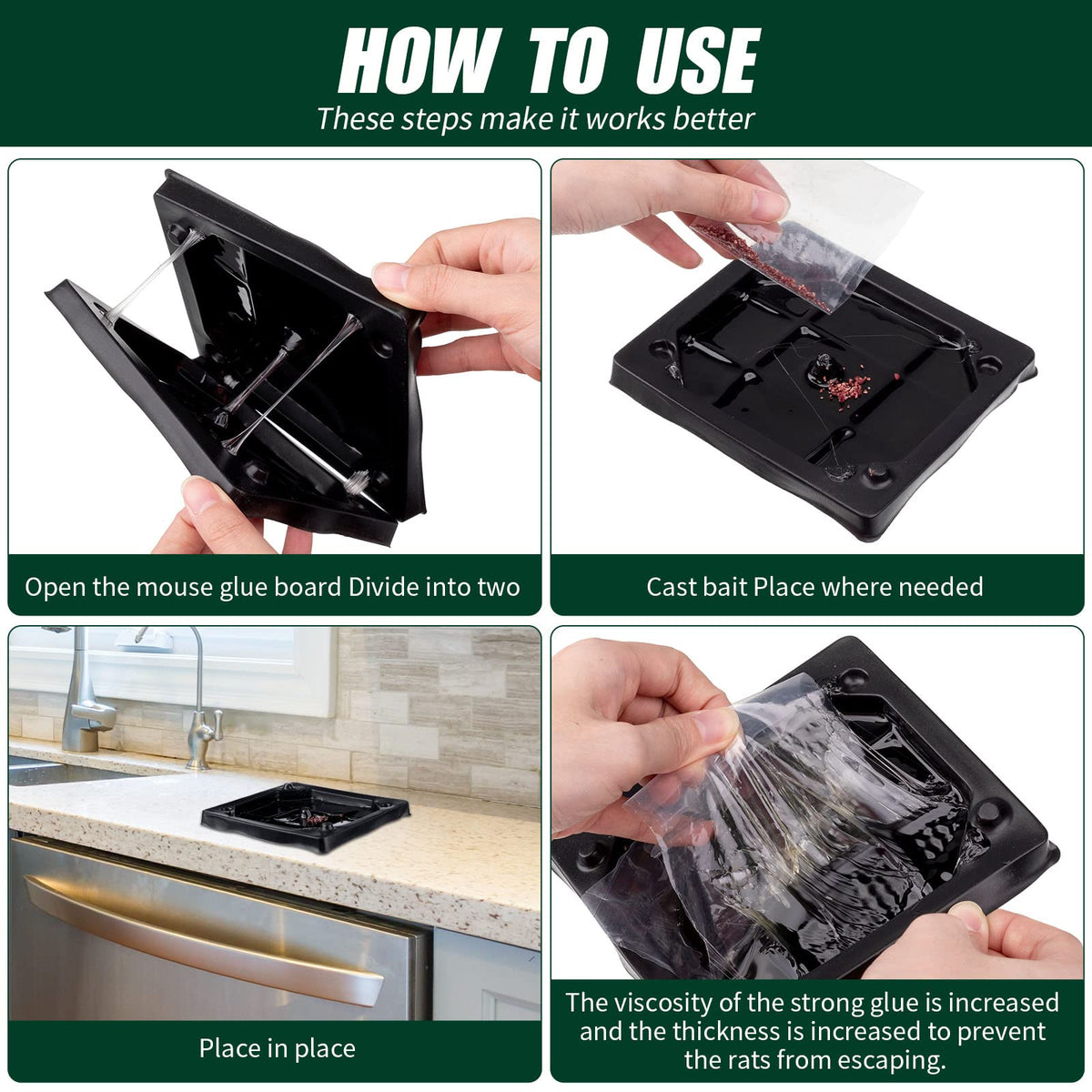 Qualirey glue traps in dining room use reduce clutter and pests around tables.