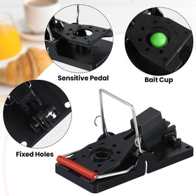 Qualirey mouse trap being set shows simple, safe setup.