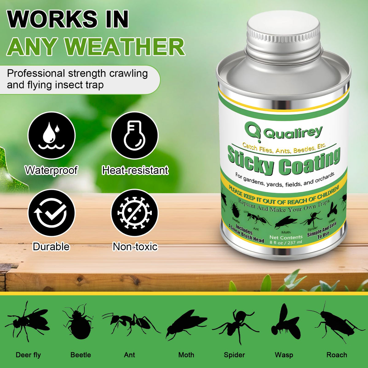 Qualirey captures deerflies and lanternflies on treated surfaces