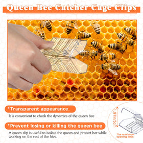 Qualirey queen bee catcher cage clip supports one-handed operation