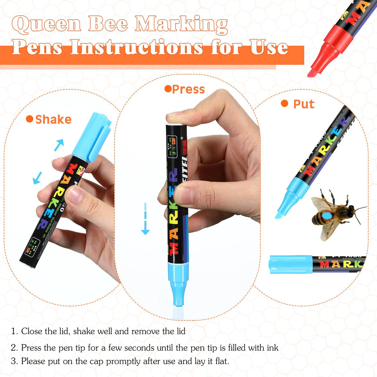 Qualirey queen marking pen purple provides high visibility for locating the queen.