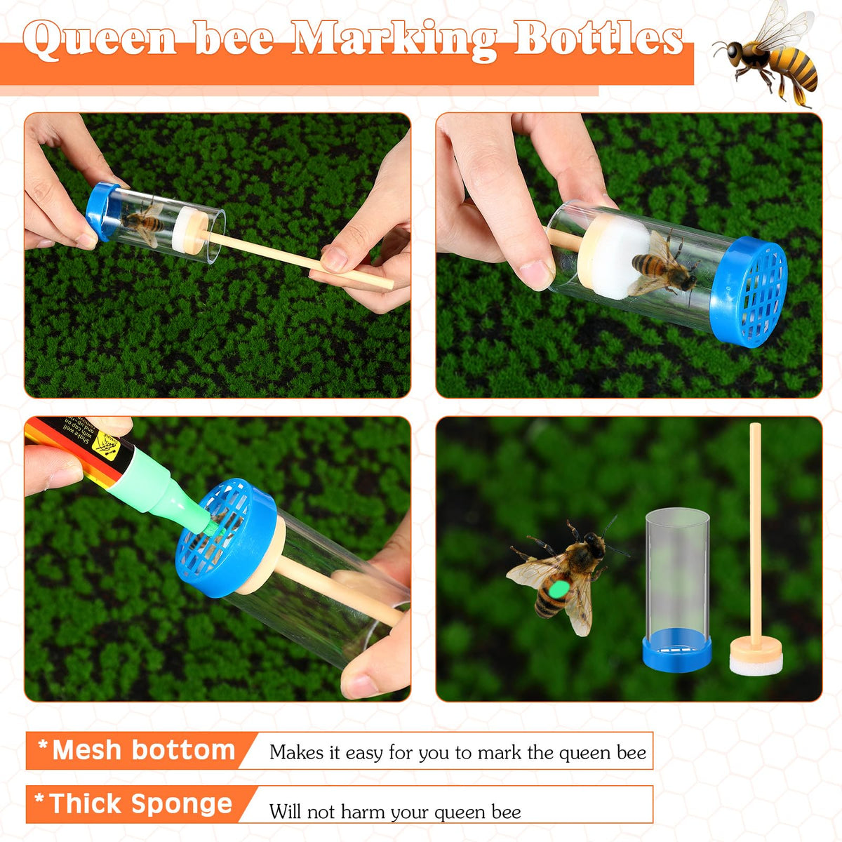 Qualirey queen marking pen yellow offers bright ink for easy tracking.