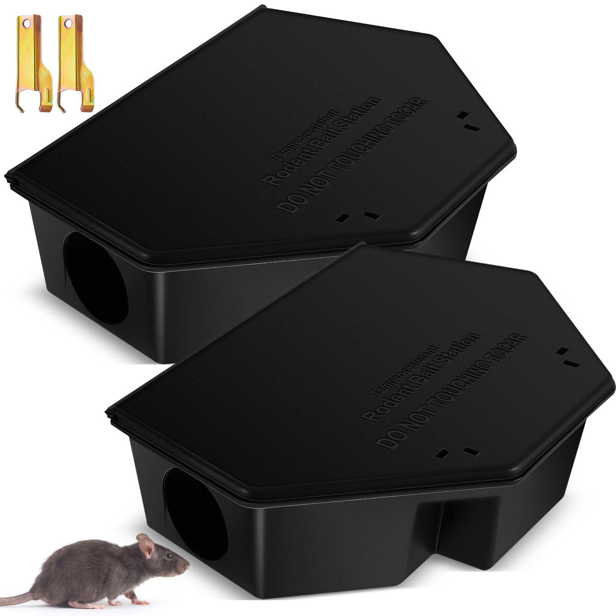 Qualirey rat station front view with secure entry for safe trapping