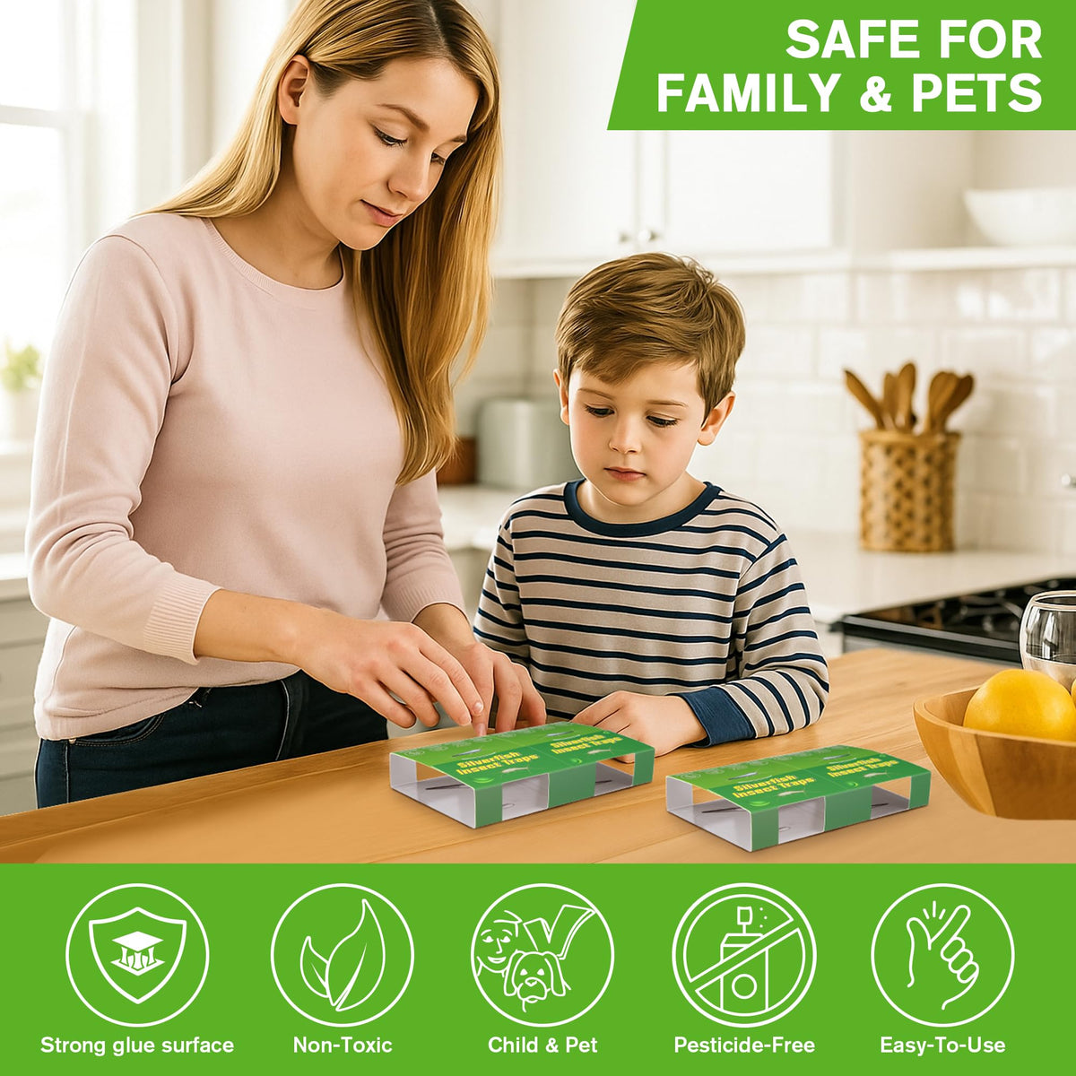 Qualirey rear adhesive strip keeps traps flat and secure