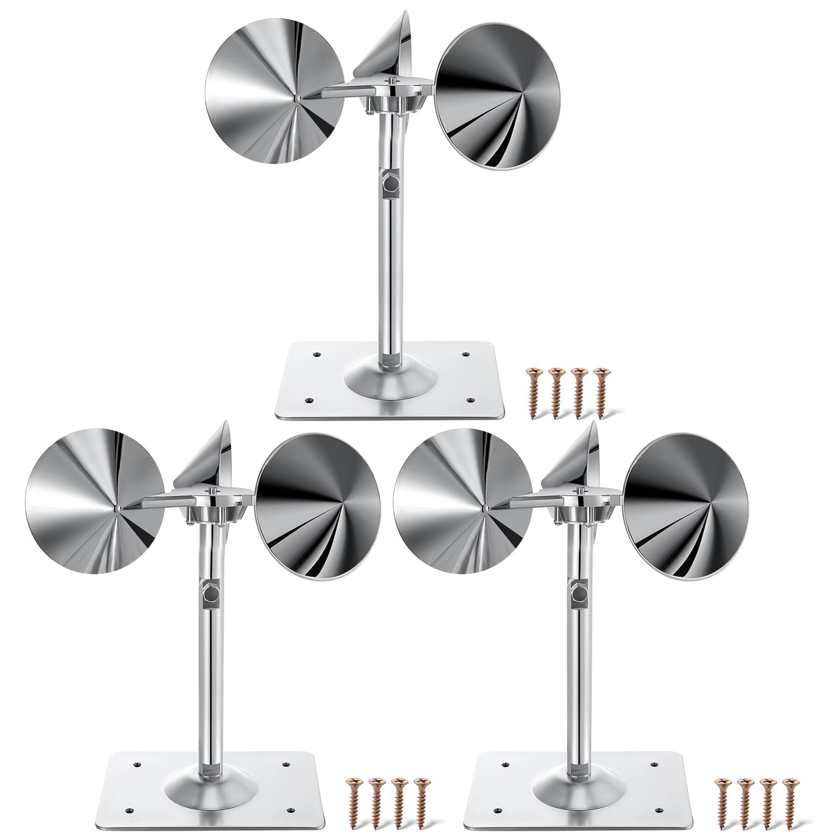 Qualirey reflective bird deterrent front view showing wind-powered rotation for gardens.