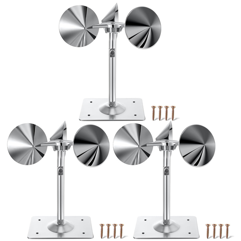 Qualirey reflective bird deterrent front view showing wind-powered rotation for gardens.