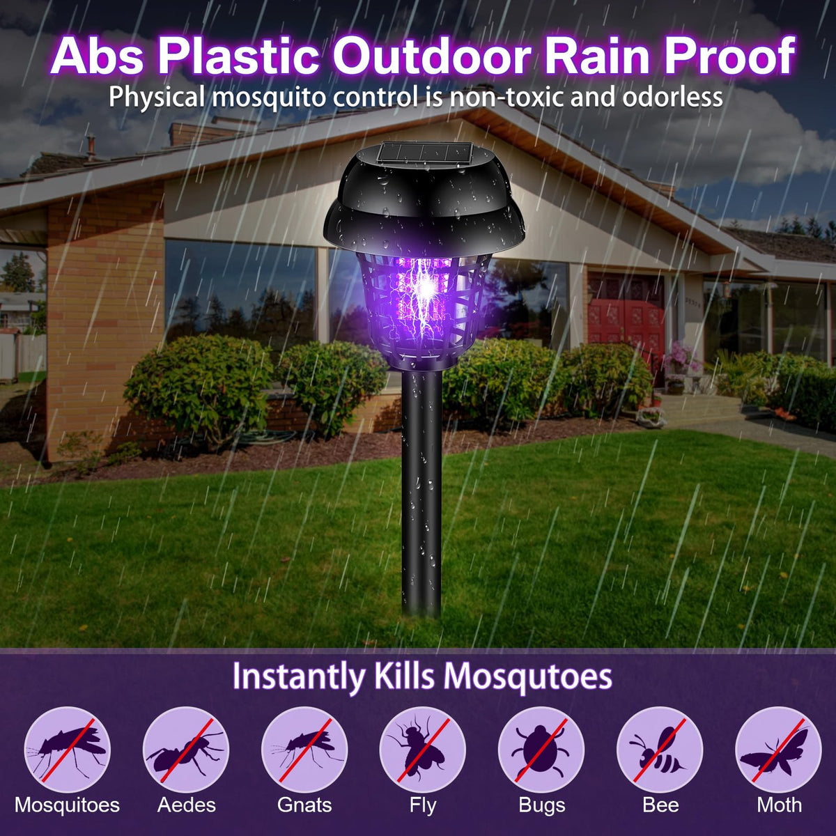 Qualirey purple-light zapper attracts insects for a calmer outdoor evening