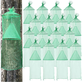 Qualirey lanternfly traps on a tree protect foliage without pesticides.