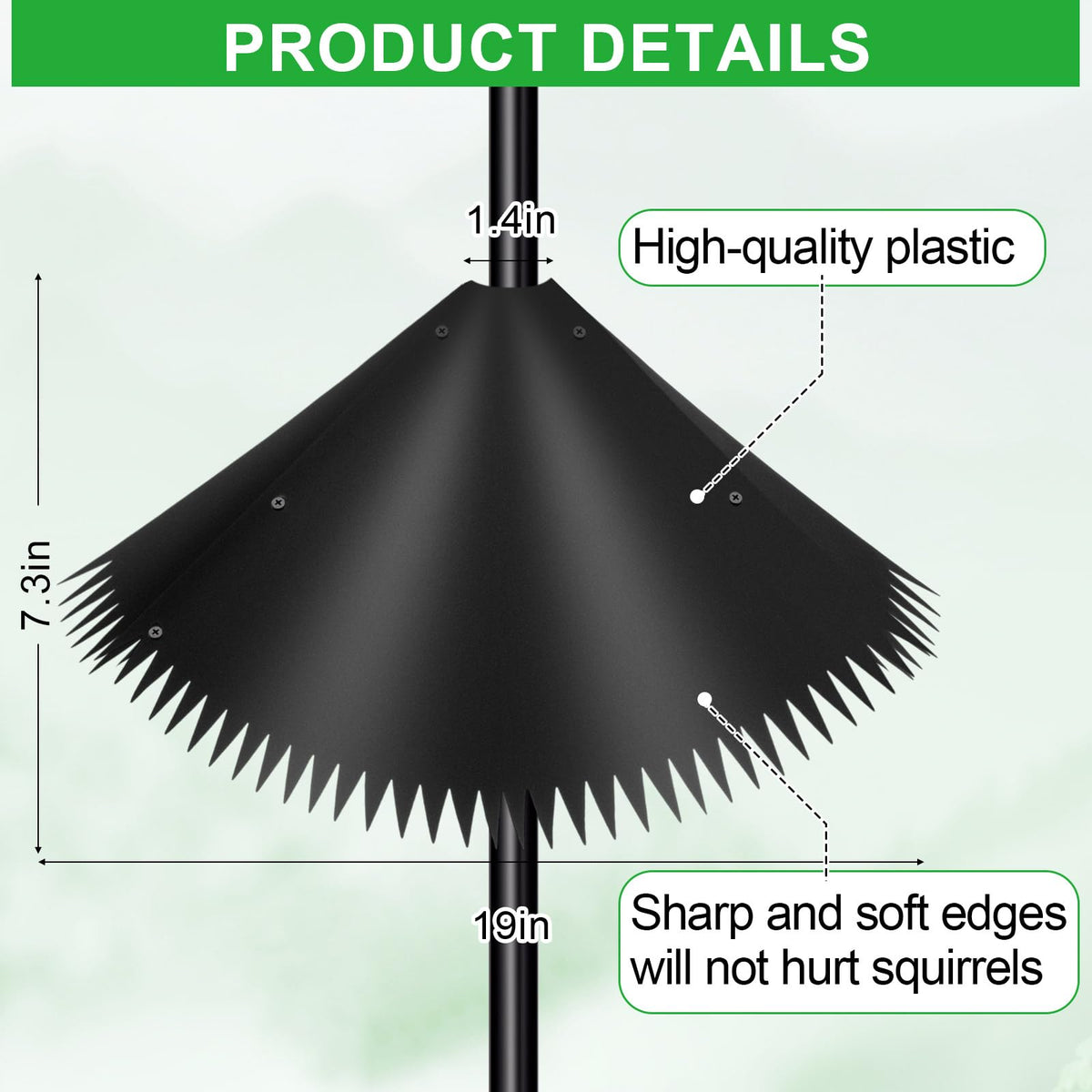 Qualirey Squirrel Baffle fits most shepherd's hooks and poles