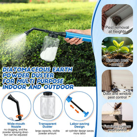 Qualirey transparent powder sprayer body shows powder level for easy refills.