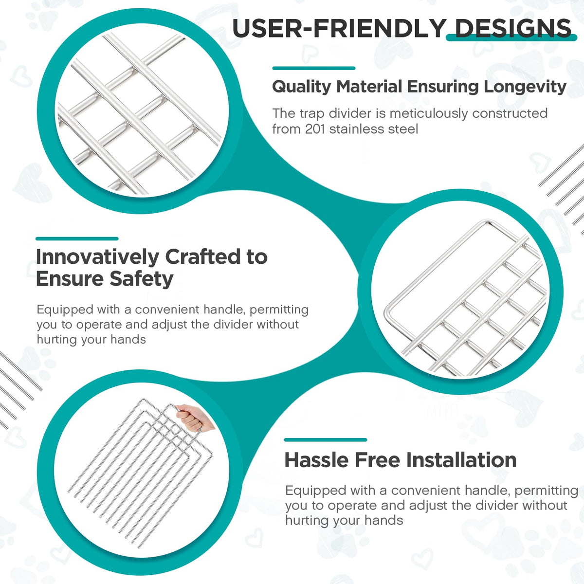 Qualirey trap divider 12inch compatibility enables versatile cage use.