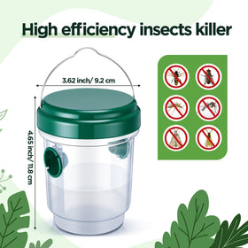 Qualirey green-design wasp trap blends with the garden while attracting pests