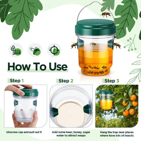 Qualirey Wasp Traps easy installation for indoor and outdoor use