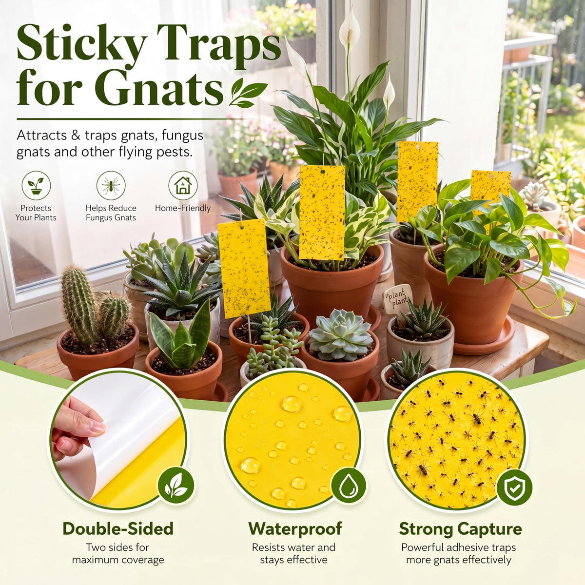 Qualirey trap hung near a potted plant for indoor use.