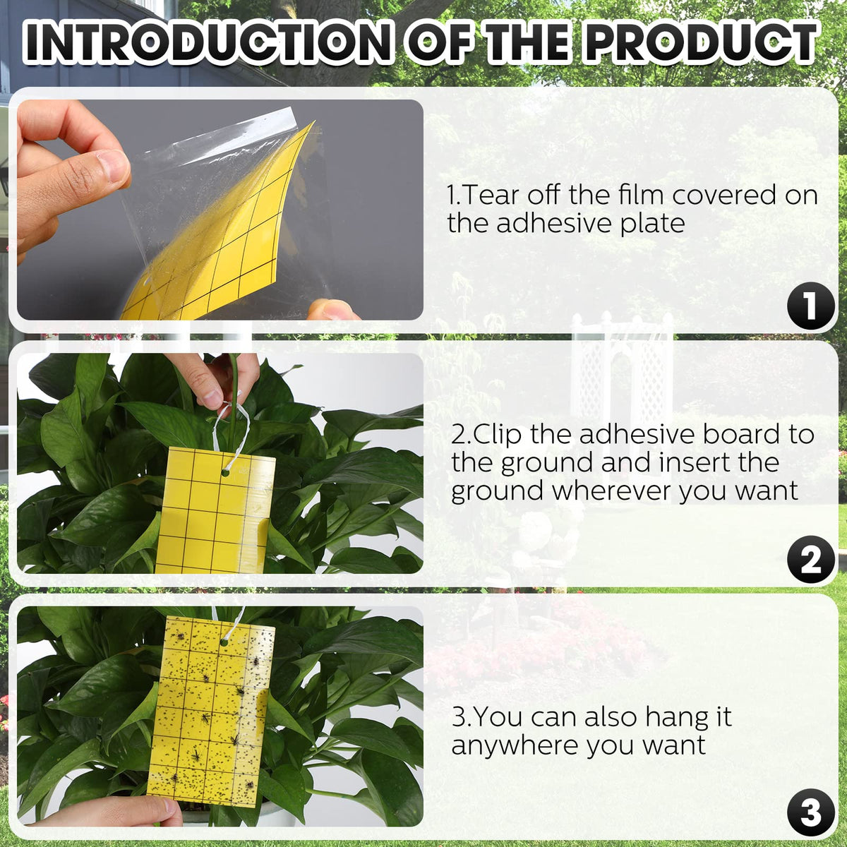 Qualirey close-up of bright yellow fly trap adhesive surface