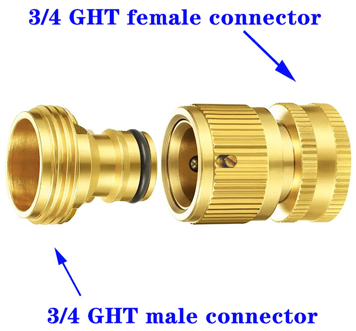 Qualory brass hose fittings four-piece set ready to connect without tools