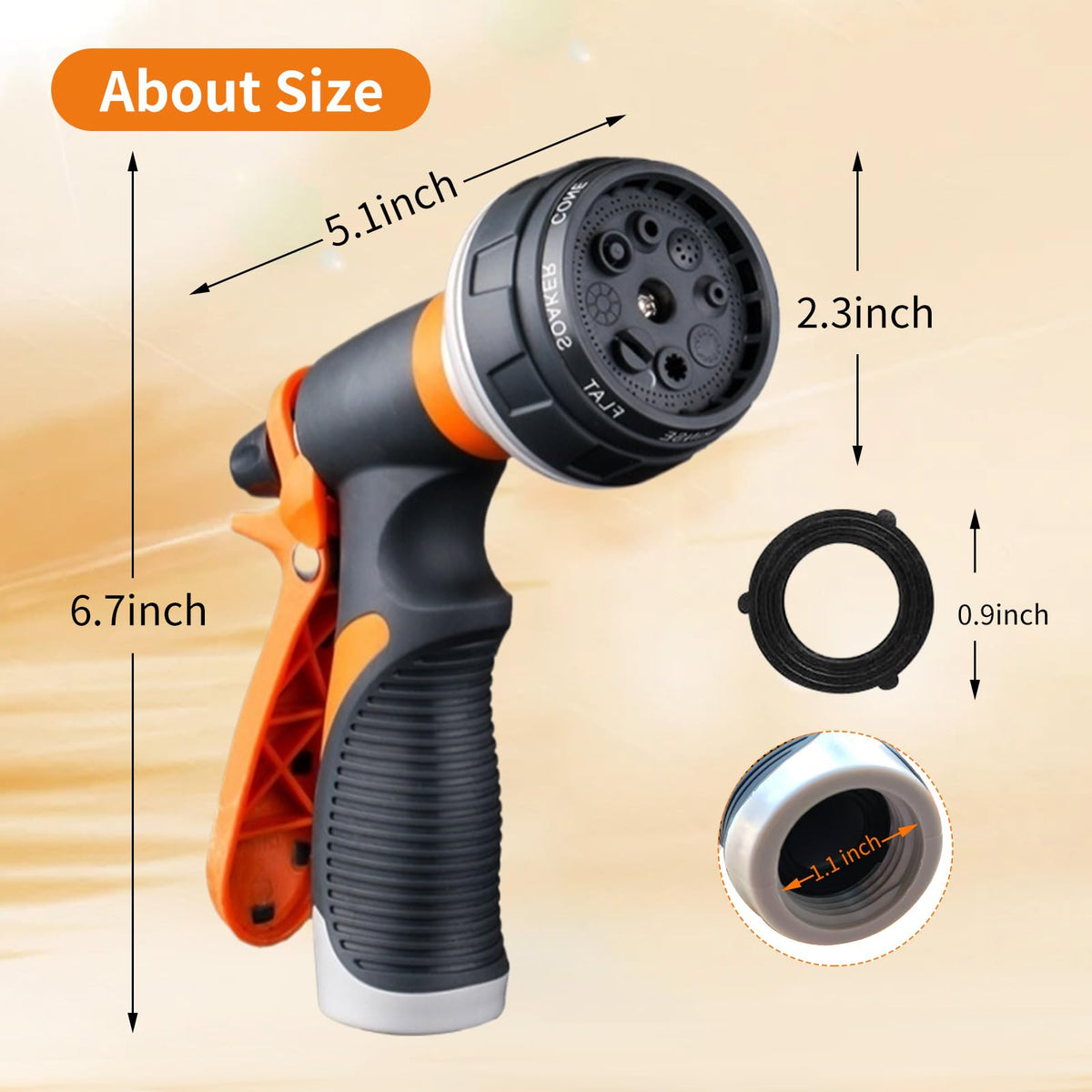 Qualory garden hose nozzle sprayer center spray for targeted watering