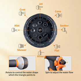 Qualory garden hose nozzle sprayer soaker setting for delicate watering