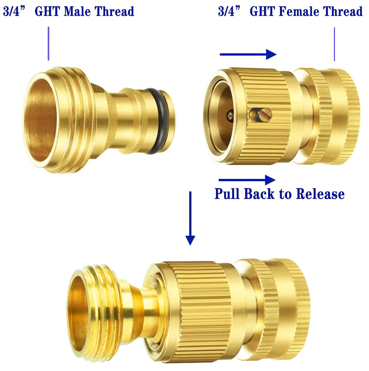 Qualory no-leak brass connectors designed to handle high water pressure