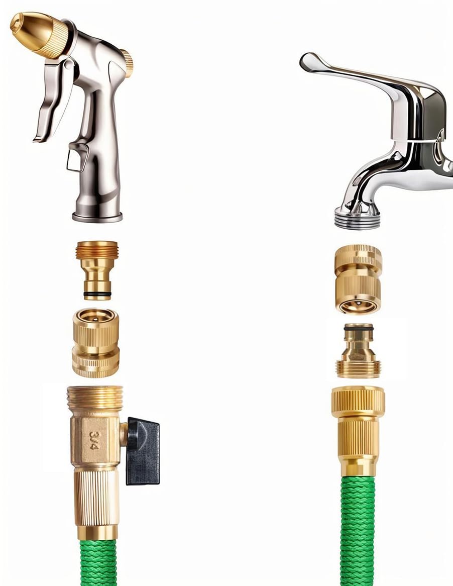 Qualory three-quarter-inch GHT connector set for universal garden hoses