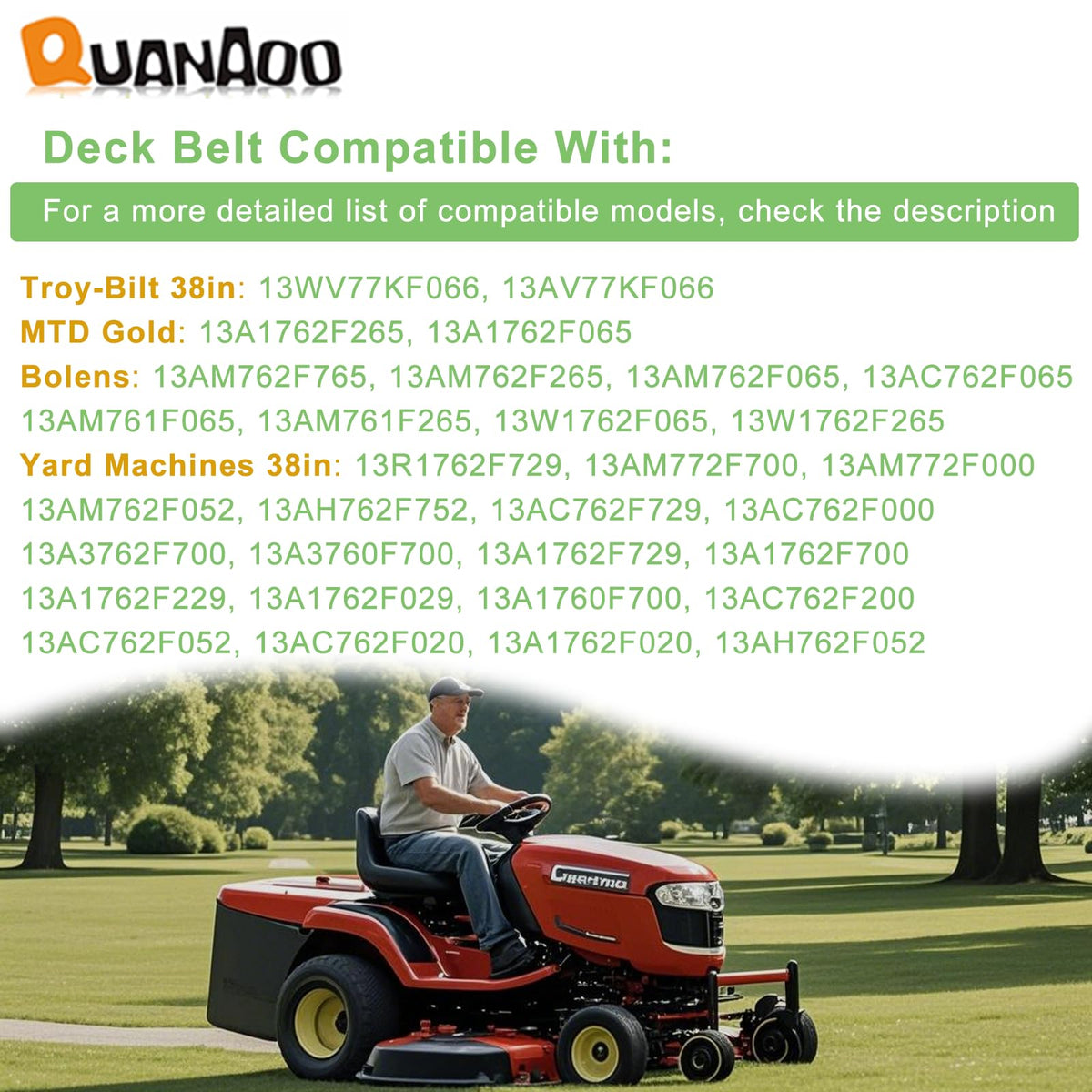 Quanaoo 954-04062 belt material close-up durability
