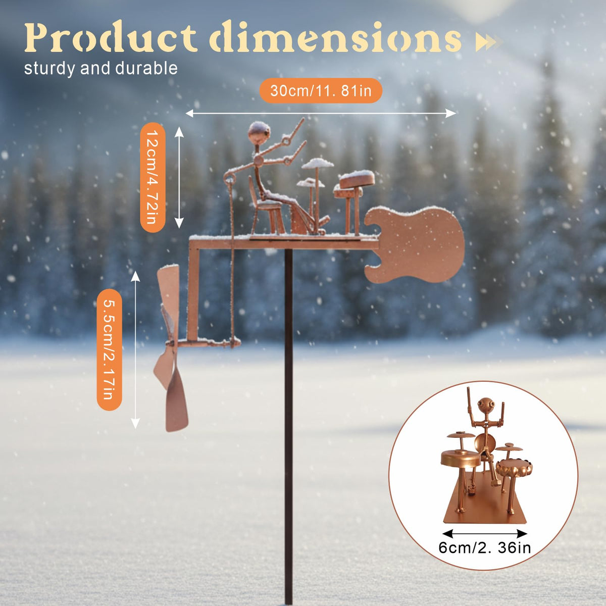 Quanqiuyi garden decor drummer sculpture makes a memorable gift for music lovers.