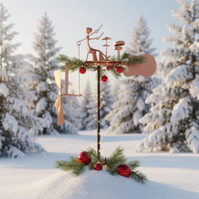Quanqiuyi steampunk windmill spinner adds kinetic art to patios and yards.