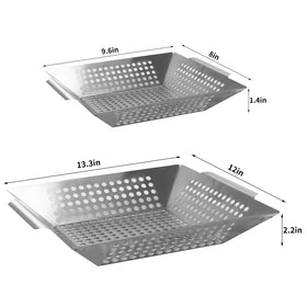 QUANSHANGJU large-base basket remains stable on the grill