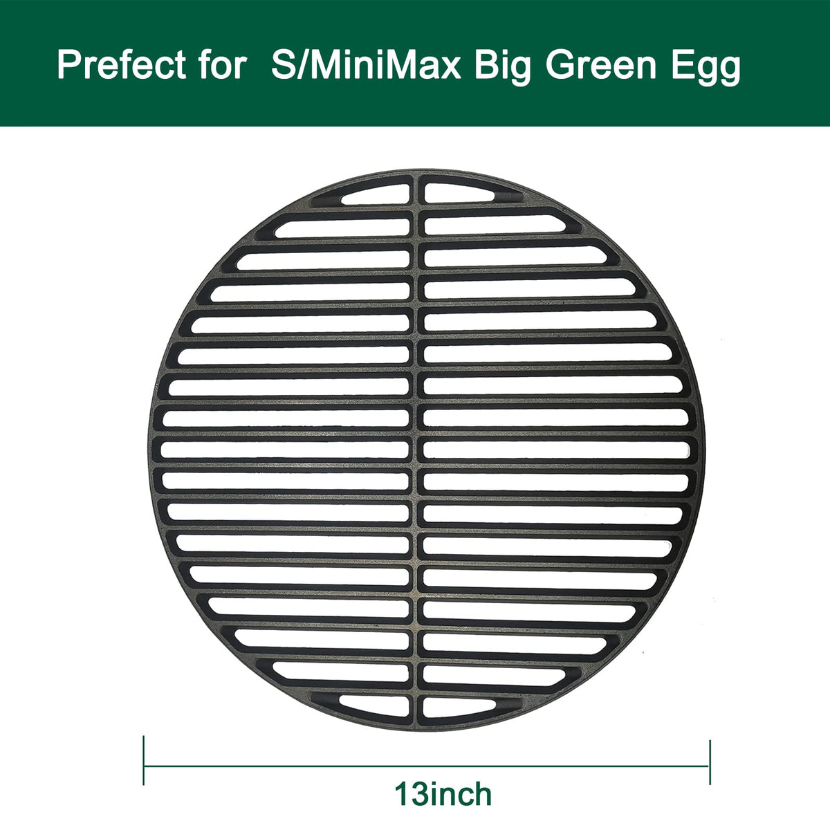 Quantfire cast iron grid fits small and minimax Big Green Egg for reliable grilling