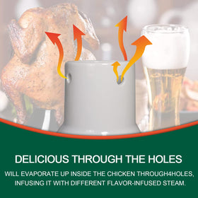 Quantfire roaster with steam holes design to keep poultry moist