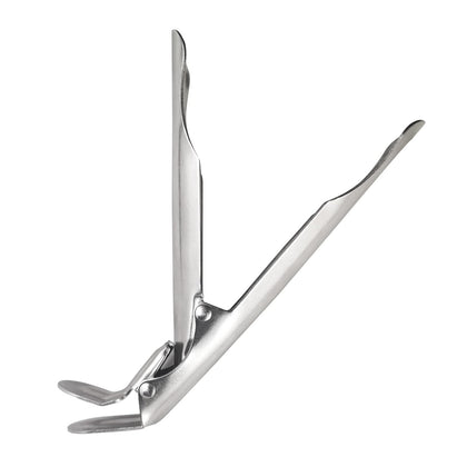 Quantfire grill grate lifter in stainless steel for safe, precise lifting of hot grates.