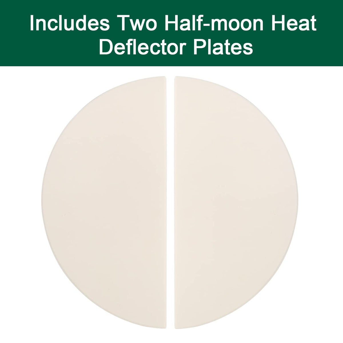 Quantfire Half-Moon ceramic heat deflectors enable indirect cooking for breads and pizzas