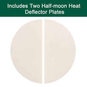 Quantfire Half-Moon ceramic heat deflectors enable indirect cooking for breads and pizzas