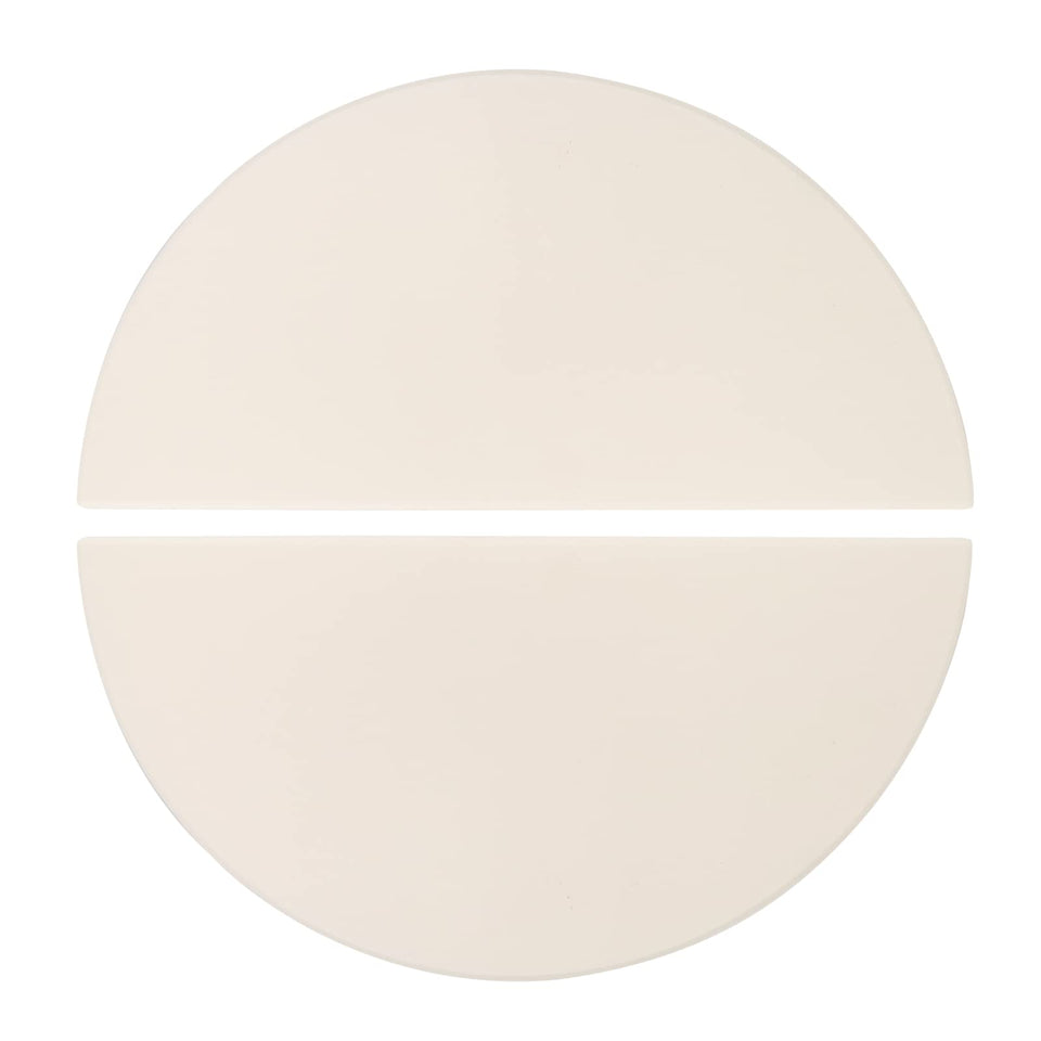 Quantfire Half-Moon ceramic heat deflector plates in pack-front provide indirect cooking with even heat