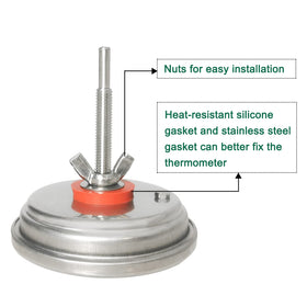 Quantfire thermometer probe detail highlights extended stainless steel rod for fast readings