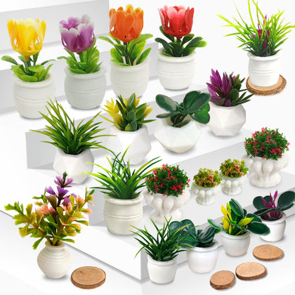 QuarenDen dollhouse miniature bonsai plants for realistic small-scale decor