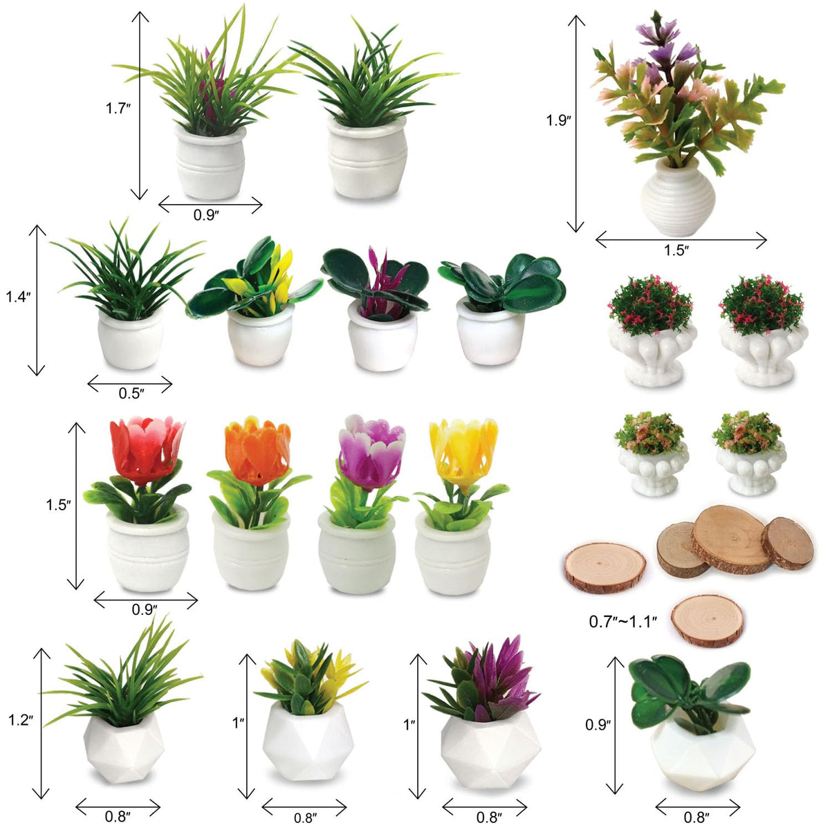 QuarenDen miniature potted plants brighten tabletops and shelves for cute decor